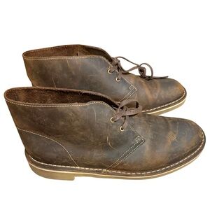Clarks Men's Heritage Stitch Down Chukka Boots in Brown Sz 10.5 Leather Upper